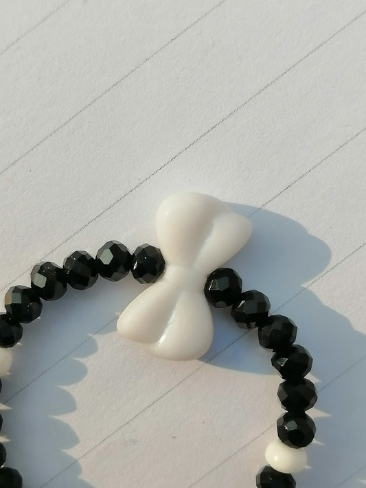 Little Noir Bow Charm Bracelet
