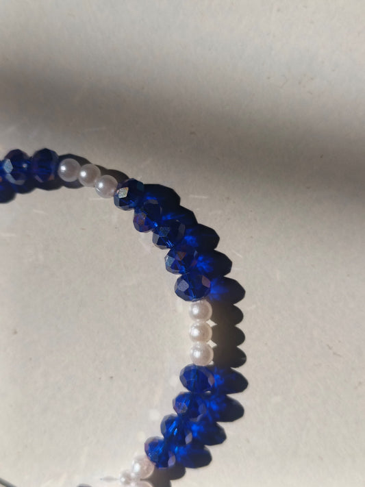 Royal Sapphire Pearl Charm Bracelet