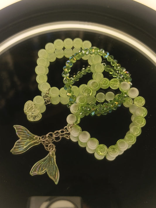 Fish charm trio bracelet set