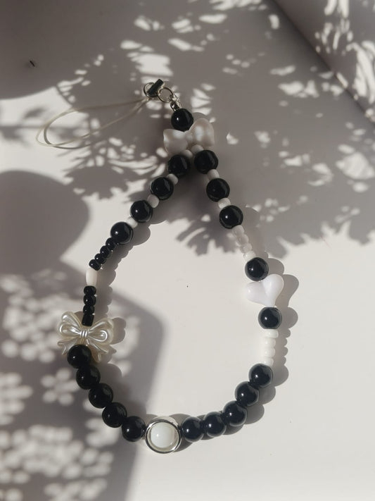 Balck beauty bow charm phone lanyard