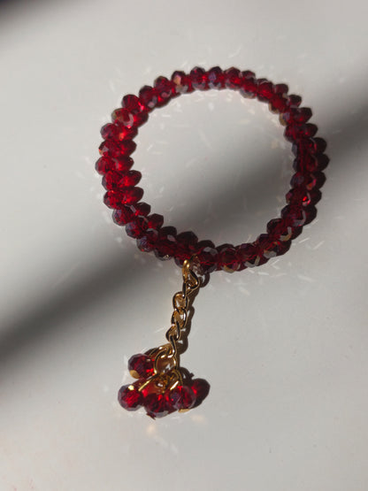 Red bow bracelet set